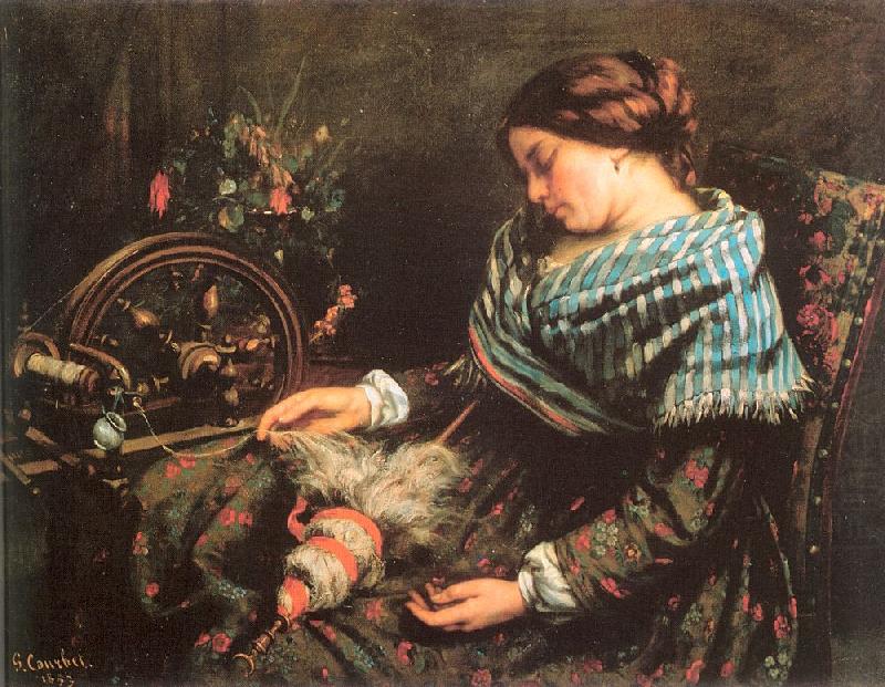 Courbet, Gustave The Sleeping Spinner china oil painting image